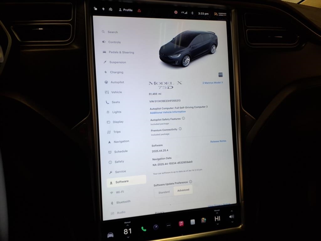 Tesla Model X 75D 4D SUV AWD 2017
