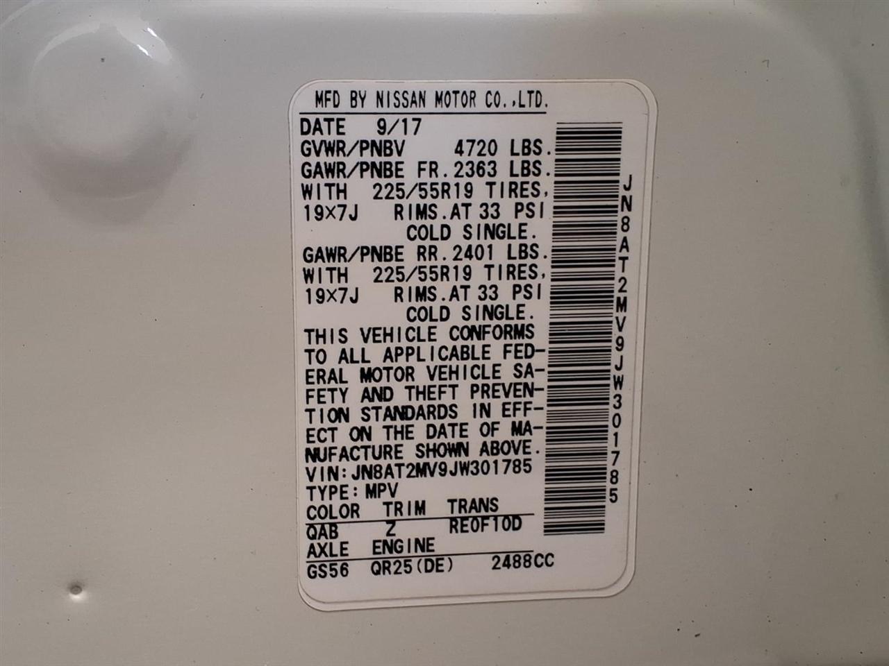 Nissan Rogue AWD SL 2018