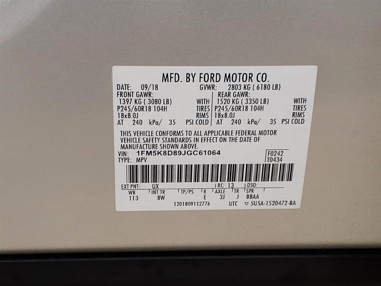 Ford Explorer XLT 4WD 2018