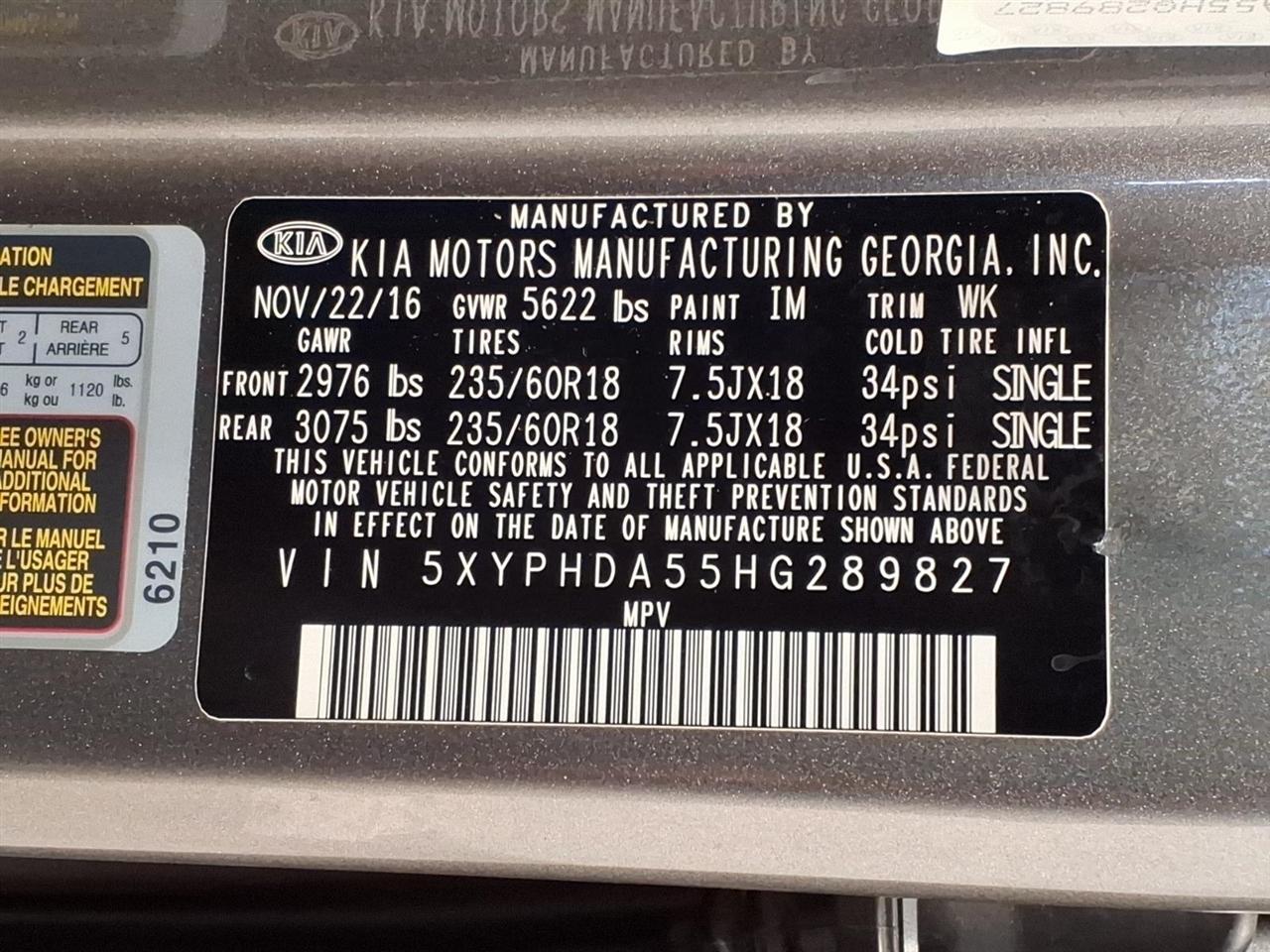 Kia Sorento EX V6 AWD 2017