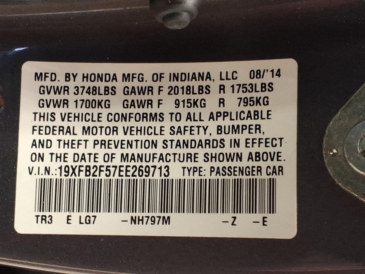 Honda Civic Sedan 4dr CVT LX 2014