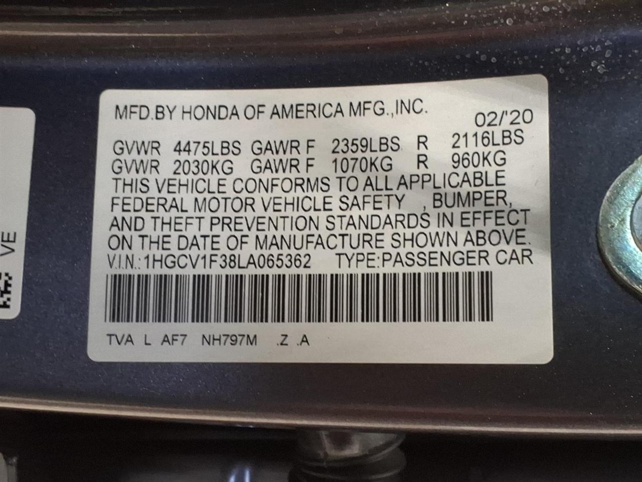 Honda Accord Sedan Sport 1.5T CVT 2020