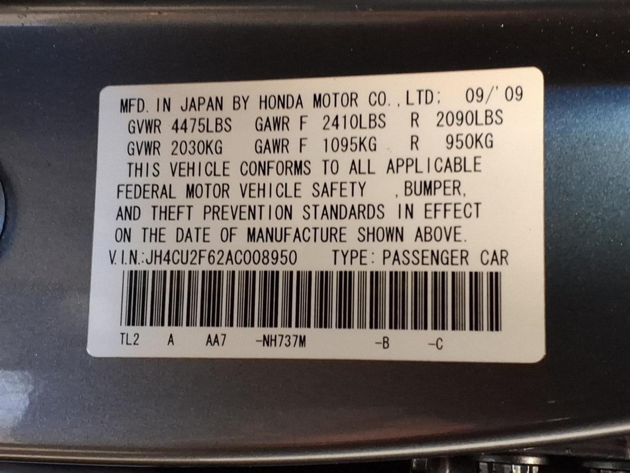 Acura TSX 4dr Sdn I4 Auto 2010