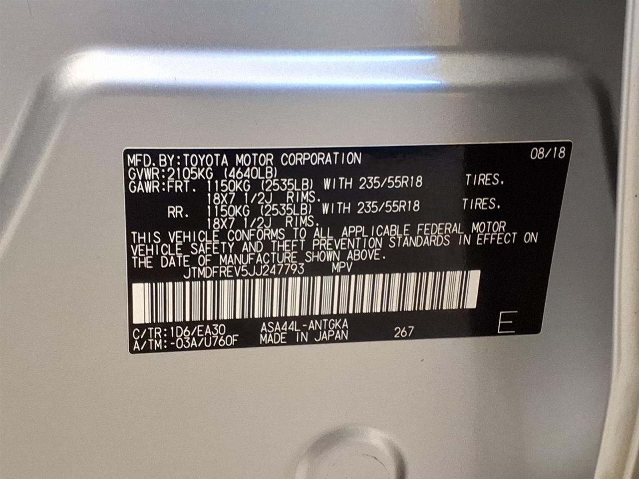 Toyota RAV4 Limited AWD (Natl) 2018