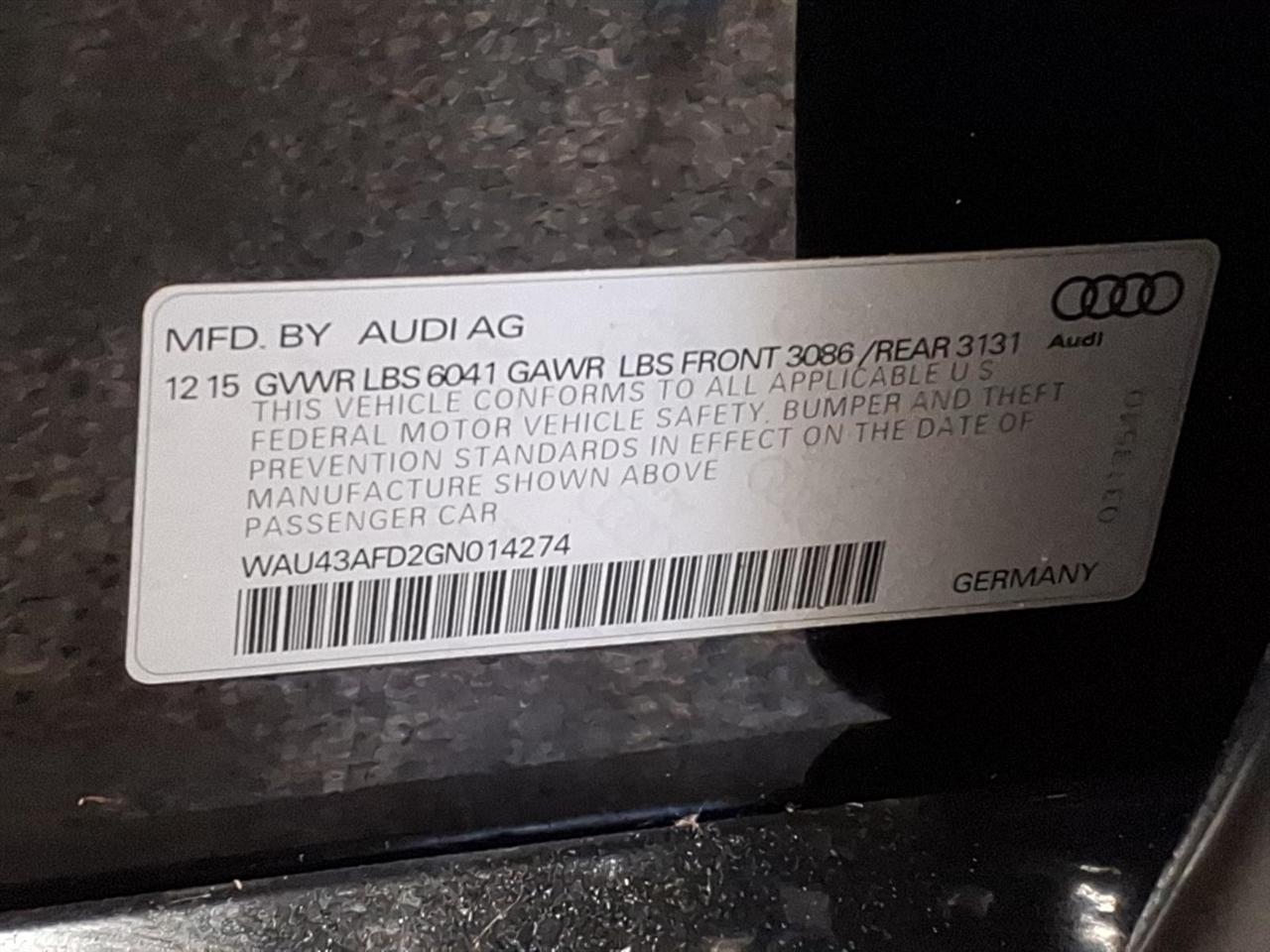 Audi A8 L 4dr Sdn 4.0T Sport 2016