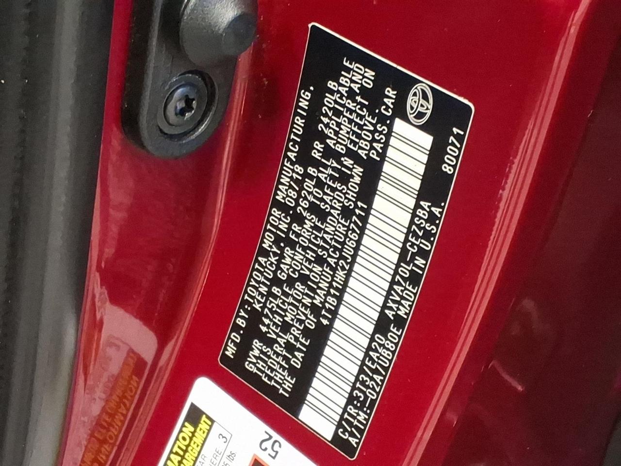 Toyota Camry SE 2018