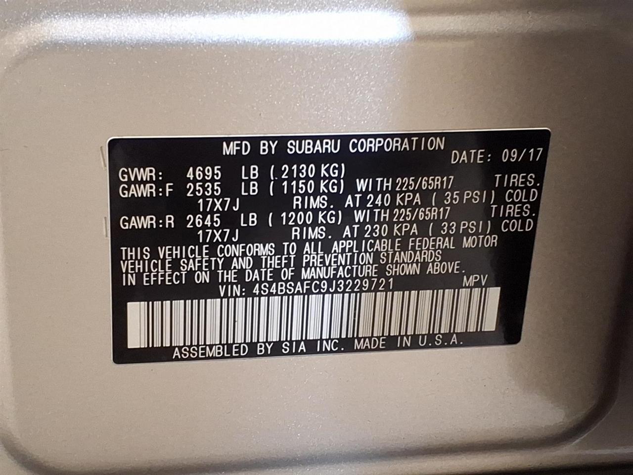 Subaru Outback 2.5i Premium 2018