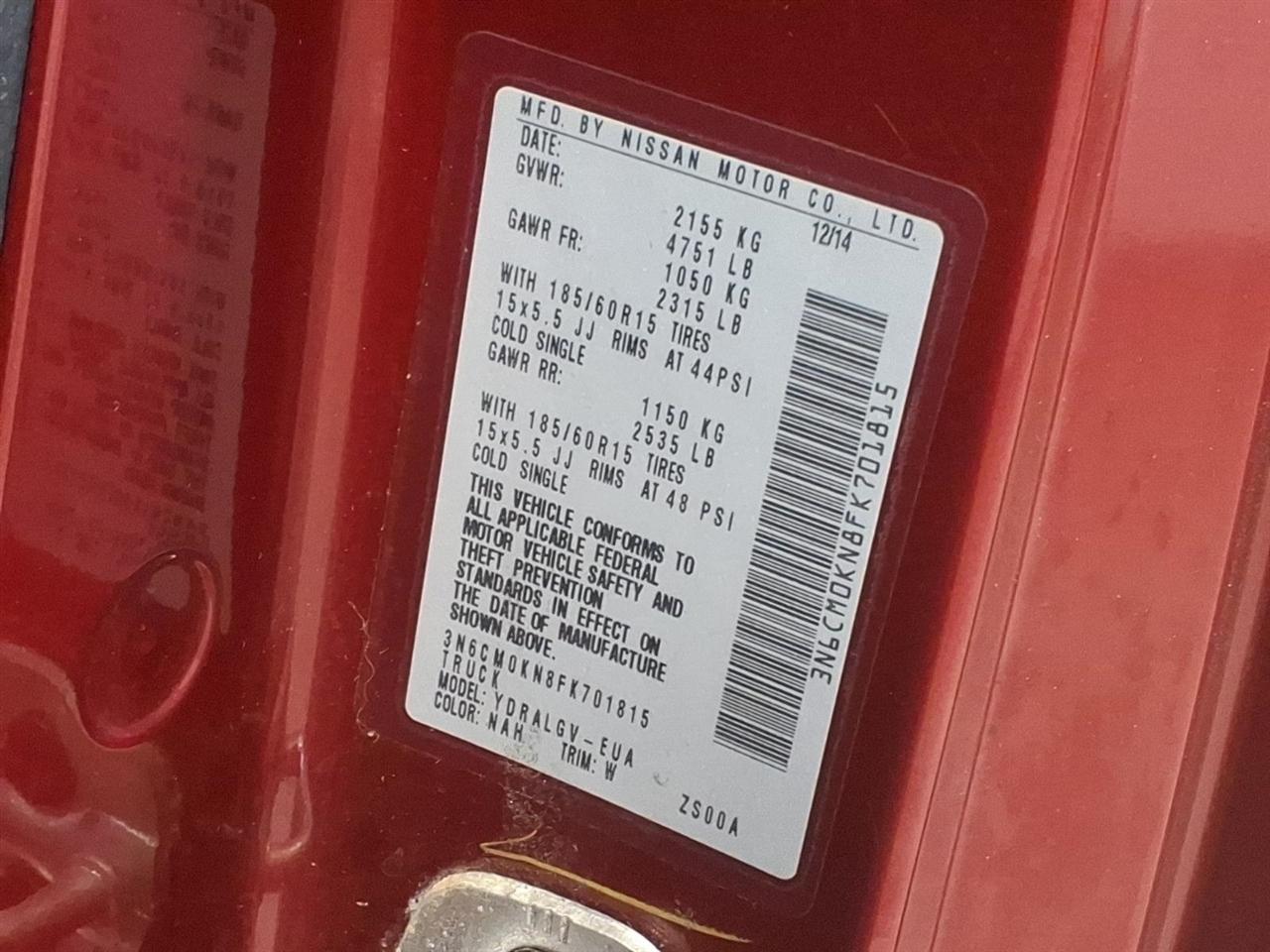 Nissan NV200 I4 SV 2015