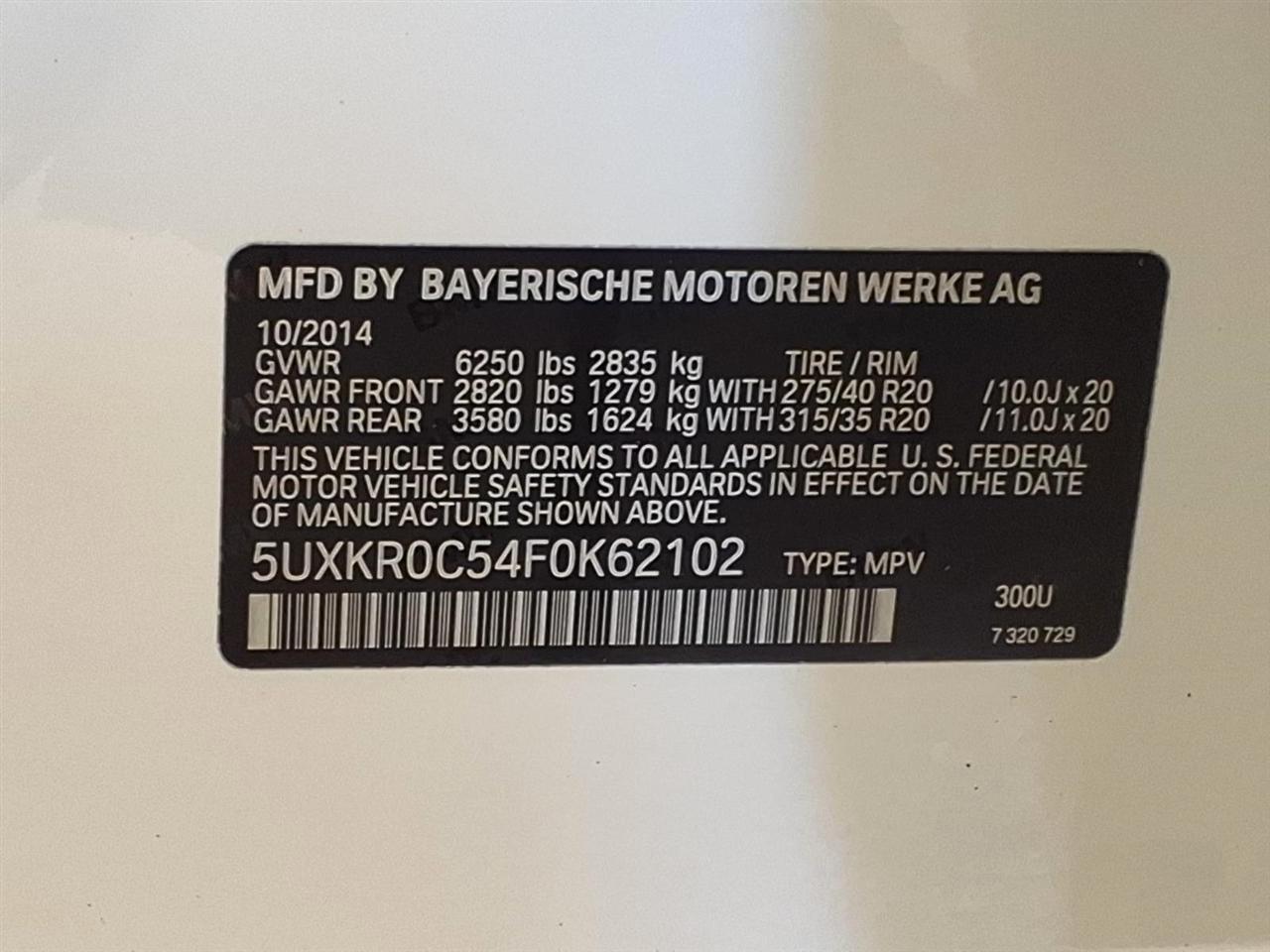 BMW X5 AWD 4dr xDrive35i 2015