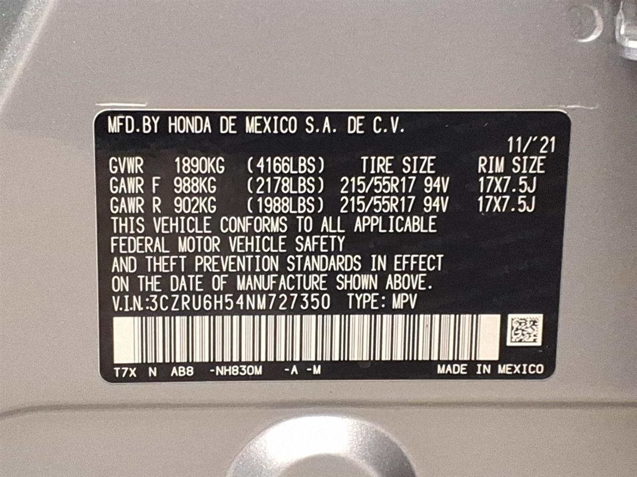 Honda HR-V EX AWD CVT 2022