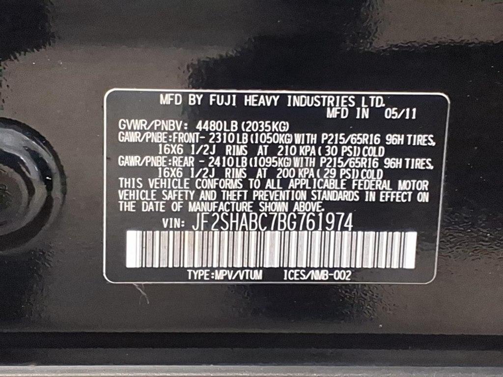 Subaru Forester 4dr Man 2.5X w/Alloy Wheel Value Pkg 2011