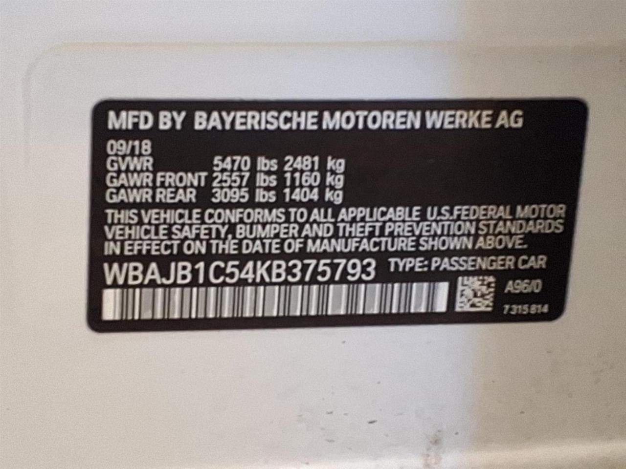 BMW 5 Series 530e xDrive iPerformance Plug-In Hybrid 2019