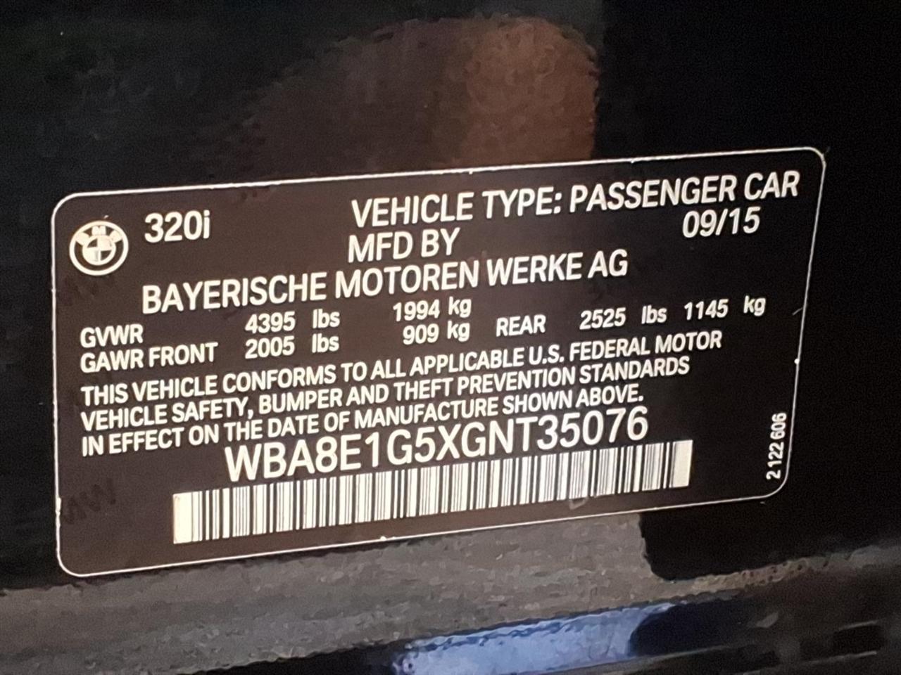 BMW 3 Series 4dr Sdn 320i RWD South Africa 2016