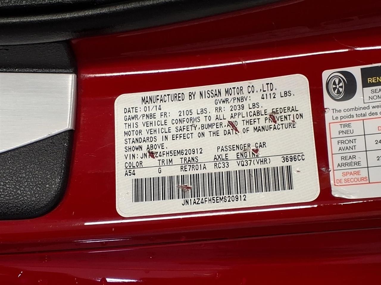 Nissan 370Z 2dr Roadster Auto Touring Sport 2014