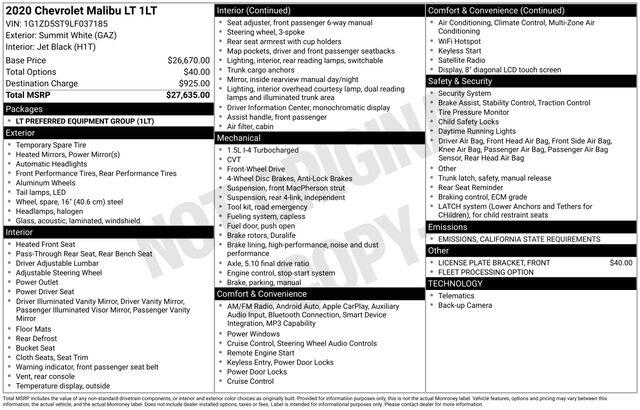 2020 Chevrolet Malibu LT