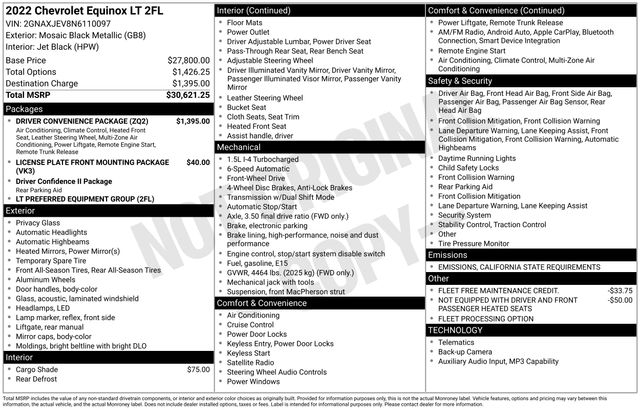 Chevrolet Equinox  2022