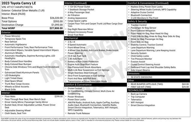 2023 Toyota Camry LE's photo