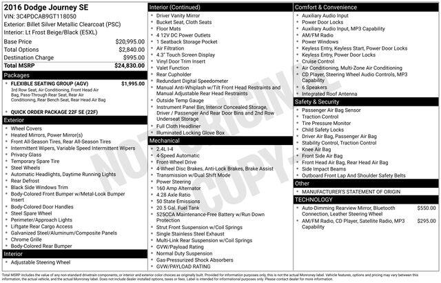 2016 Dodge Journey SE