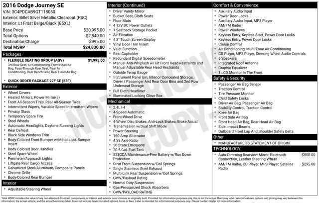 2016 Dodge Journey SE