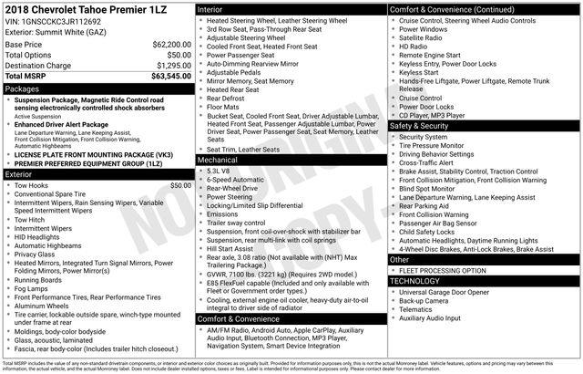 Chevrolet Tahoe  2018