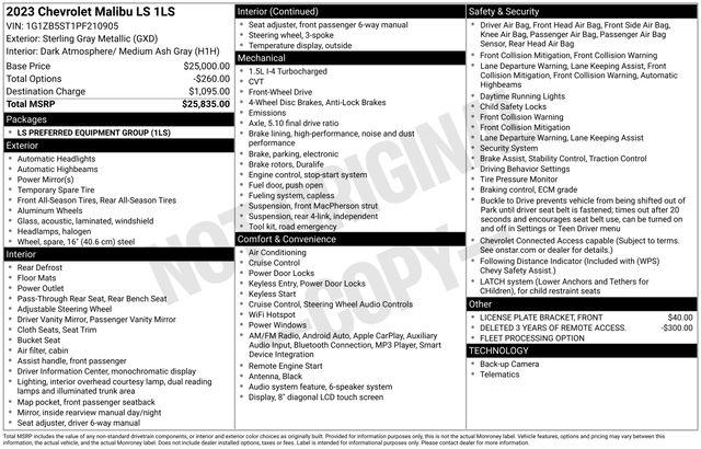 Chevrolet Malibu  2023