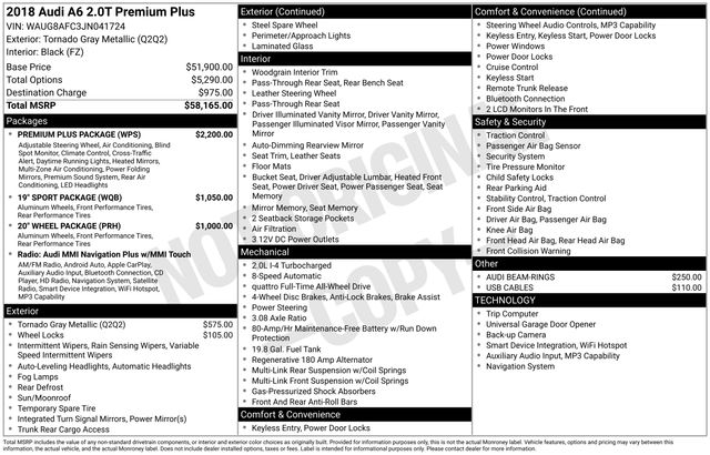 2018 Audi A6 2.0T Premium Plus