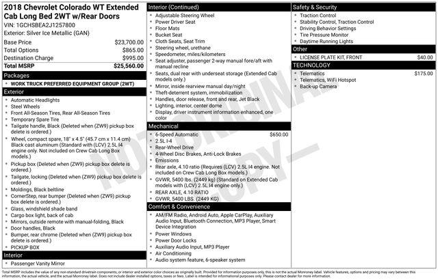 Chevrolet Colorado  2018