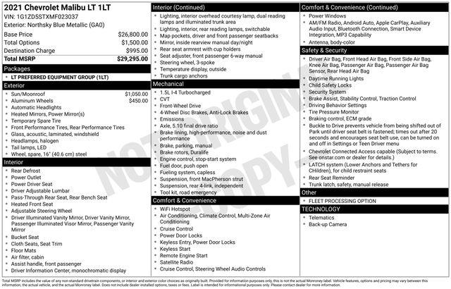 Chevrolet Malibu  2021