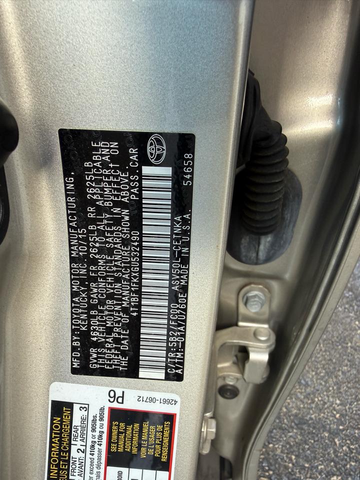 Toyota Camry LE 2016