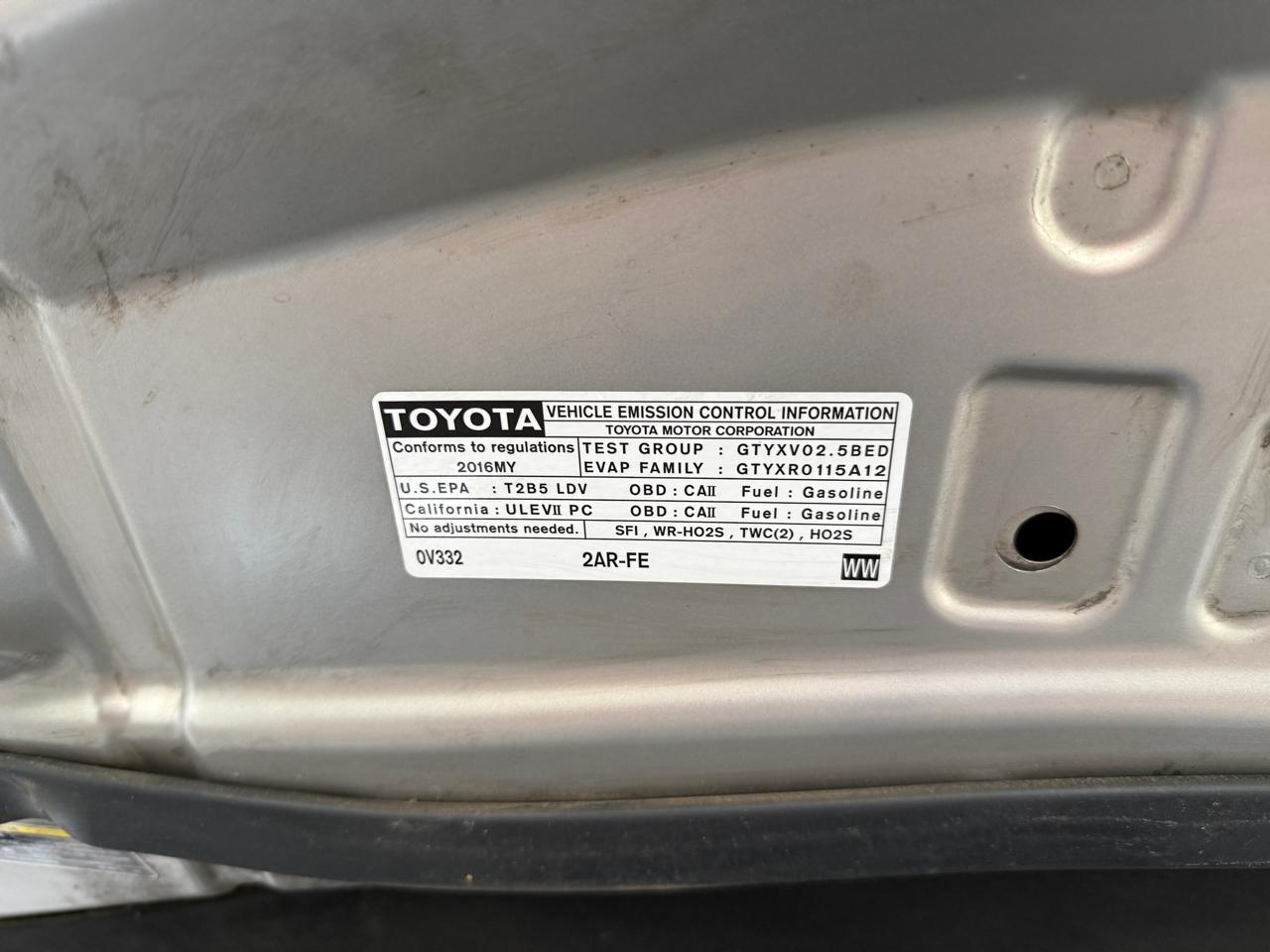 Toyota Camry LE 2016