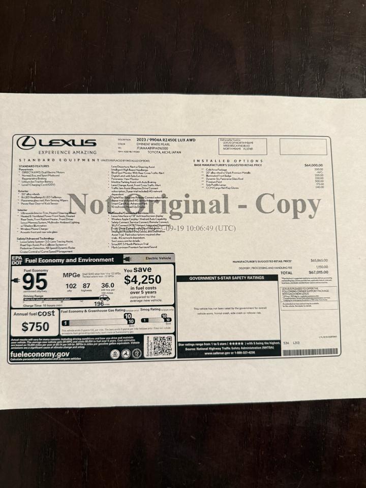 Lexus RZ 450e Premium 2023