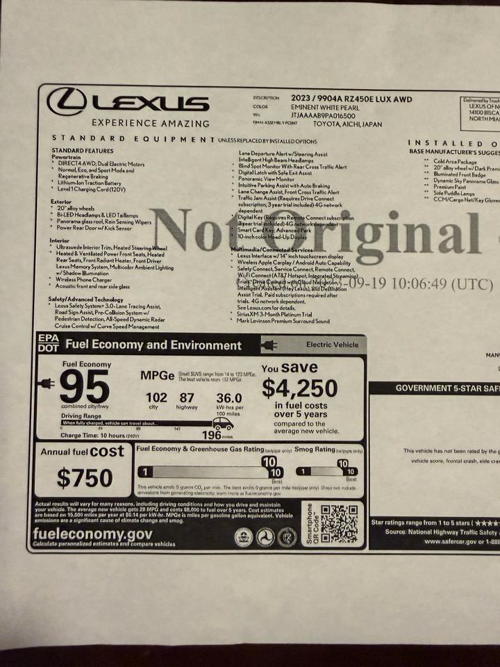 Lexus RZ 450e Premium 2023