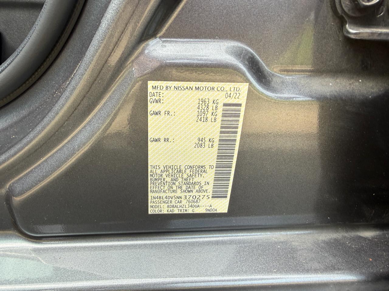 Nissan Altima 2.5 SV 2022