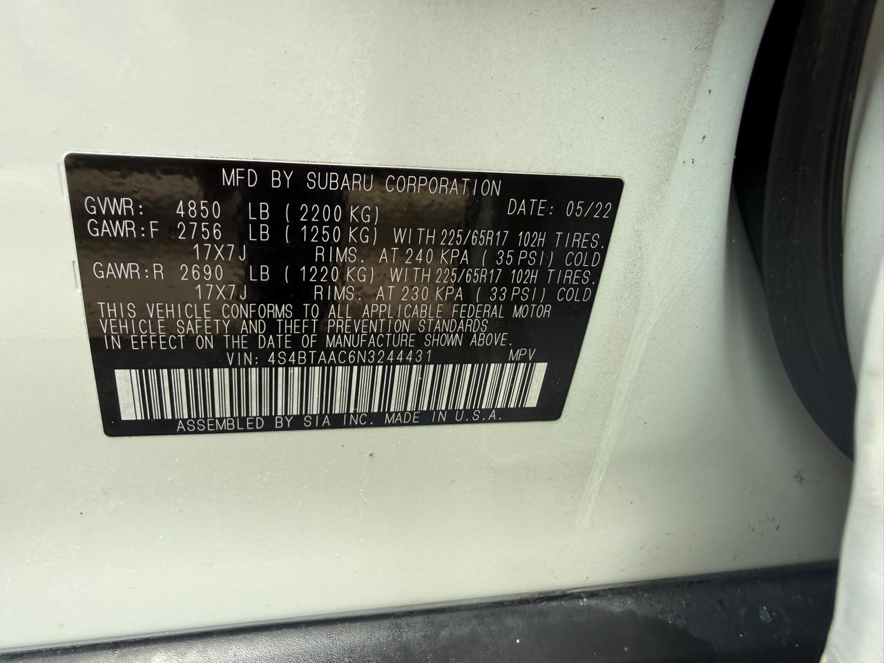 Subaru Outback Base 2022