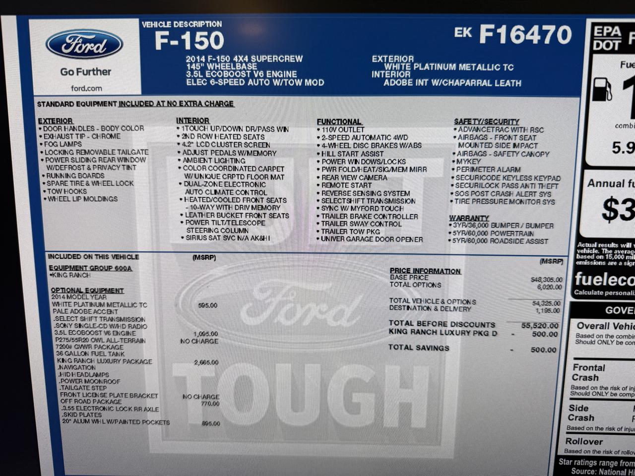 Ford F-150 4WD SuperCrew 145" King Ranch 2014