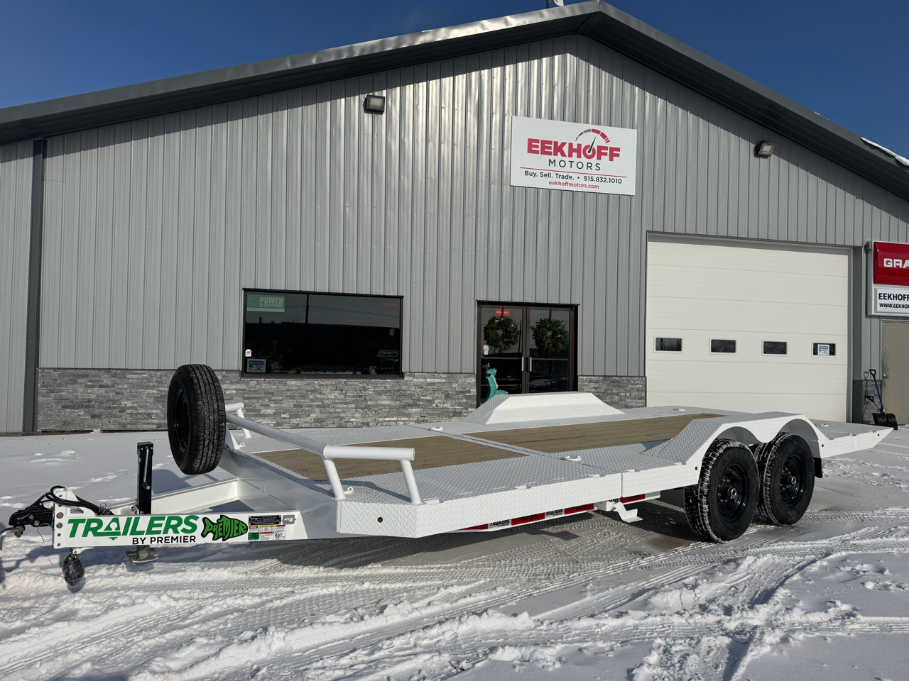 2025 Premier Trailer 20' Drive Over Bumper Pull with 7,000 # Axles