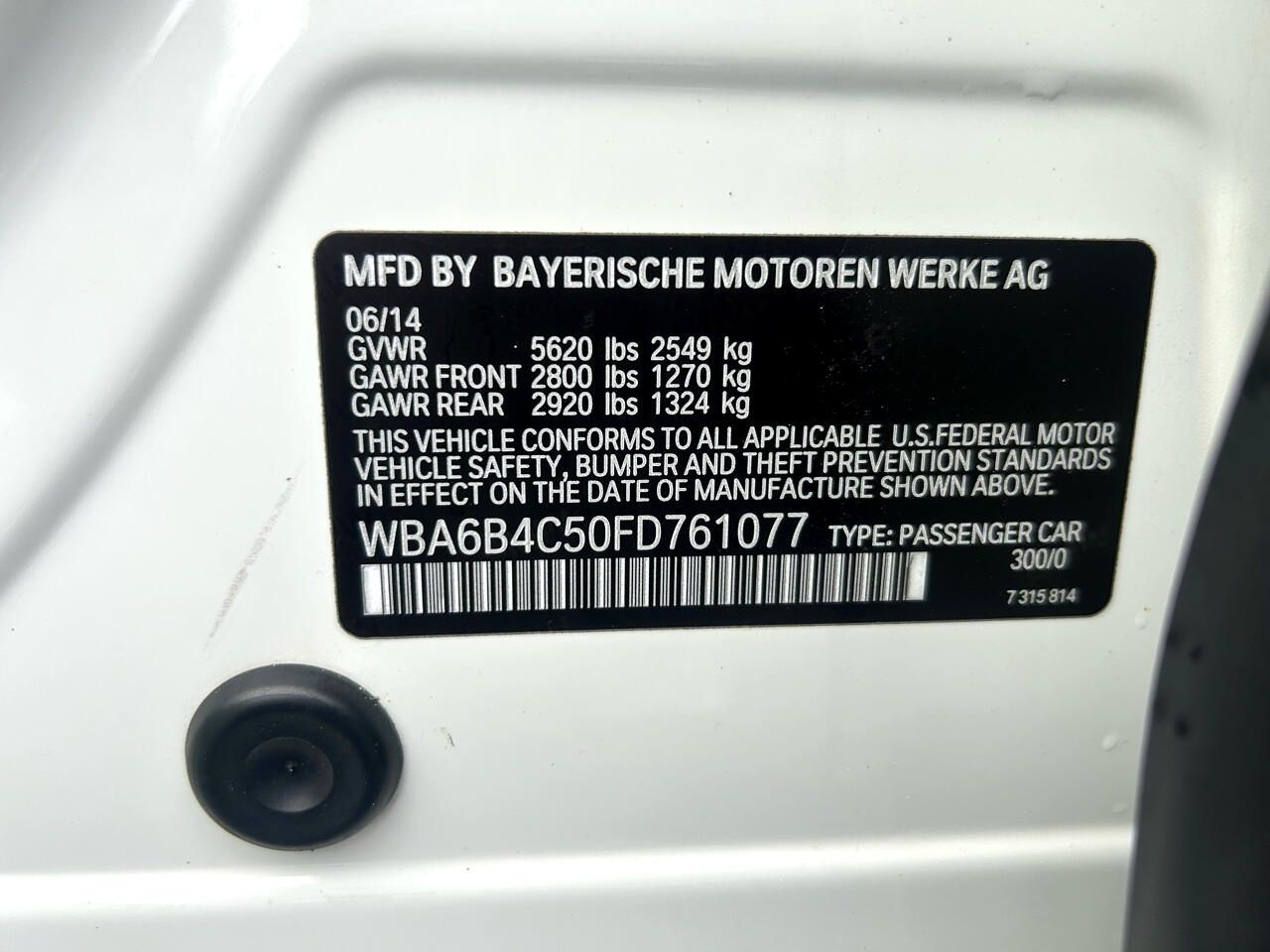 BMW 6 Series 4dr Sdn ALPINA B6 xDrive AWD Gran Coupe 2015