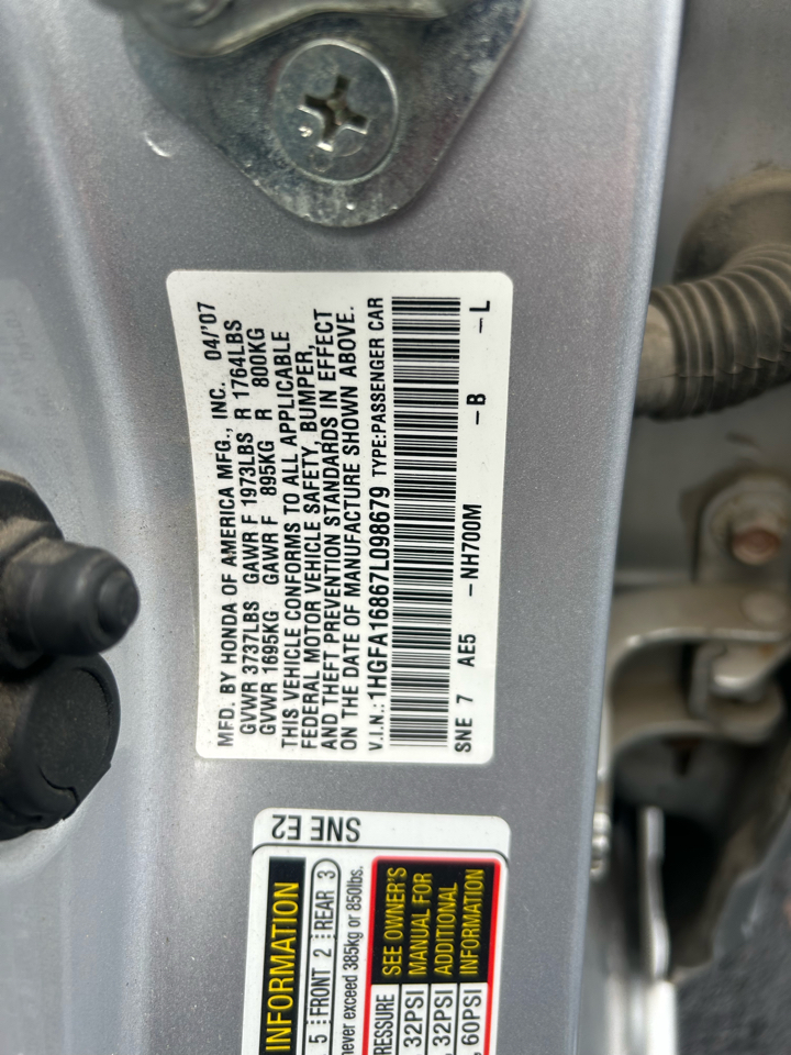 Honda Civic Sdn 4dr AT EX 2007