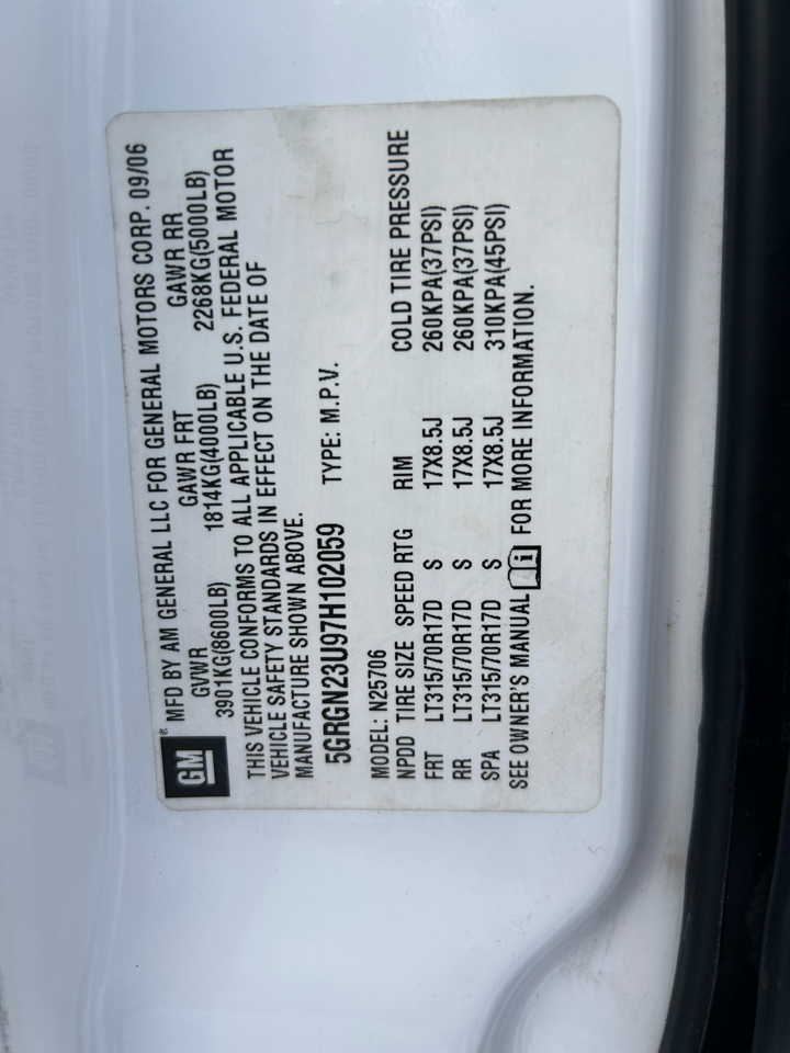 HUMMER H2 4WD 4dr SUV 2007