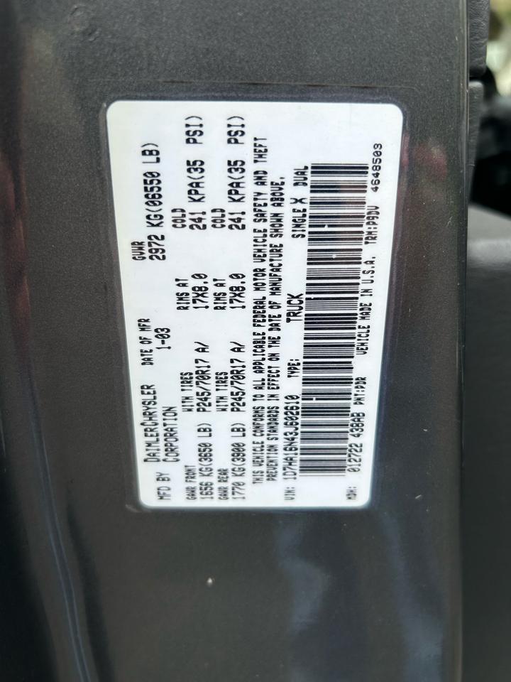 Dodge Ram 1500 2dr Reg Cab 120.5" WB SLT 2003