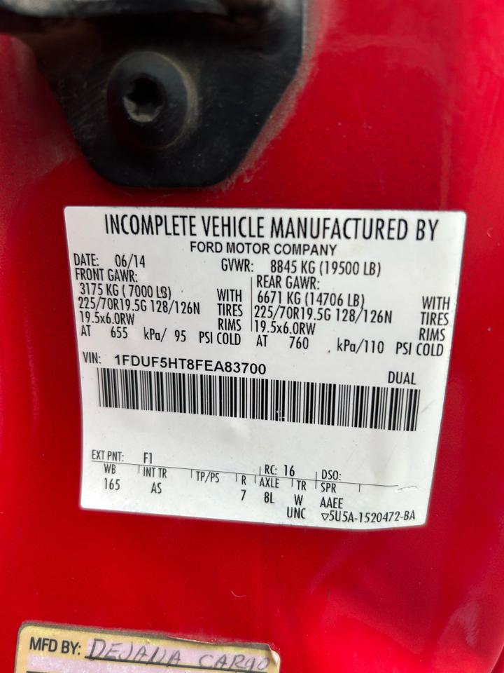 Ford Super Duty F-550 DRW 4WD Reg Cab 165" WB 84" CA XL 2015