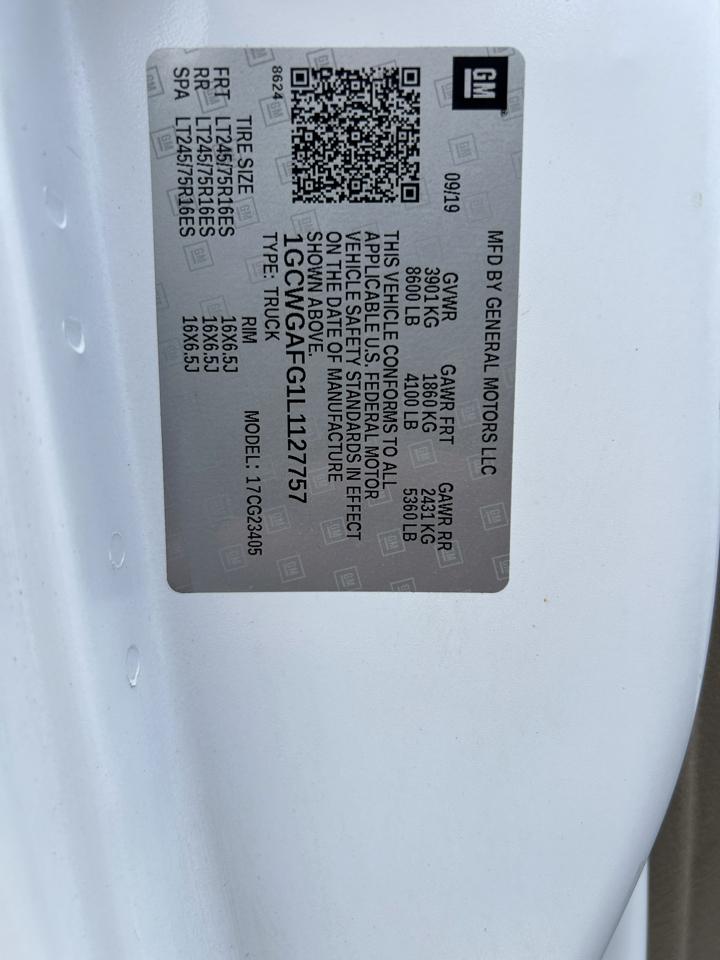 Chevrolet Express Cargo Van RWD 2500 135" 2020