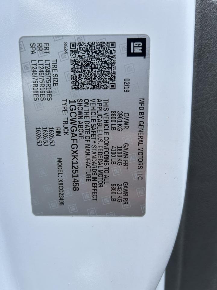 Chevrolet Express Cargo Van RWD 2500 135" 2019