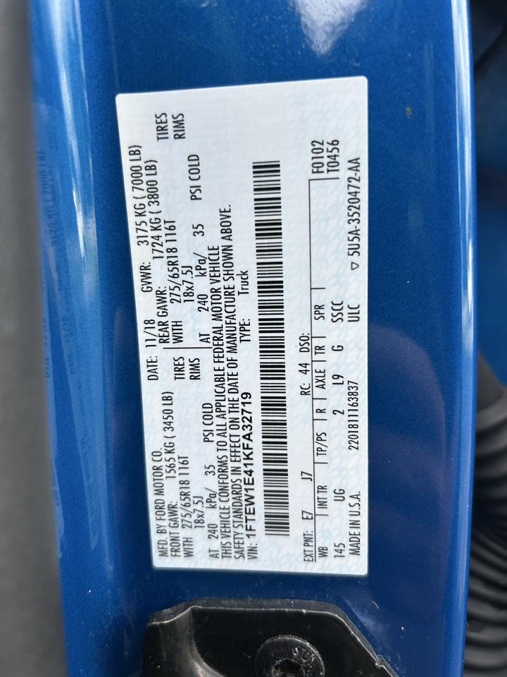 Ford F-150 4WD SuperCrew 145" XLT 2019