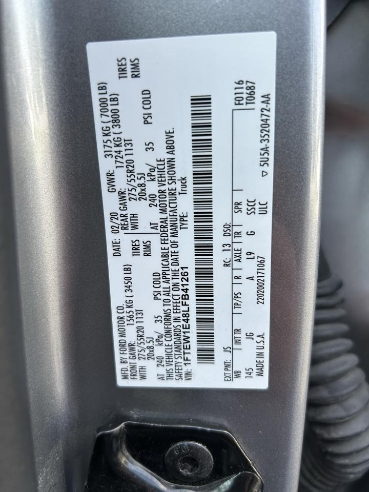 Ford F-150 4WD SuperCrew 145" XL 2020
