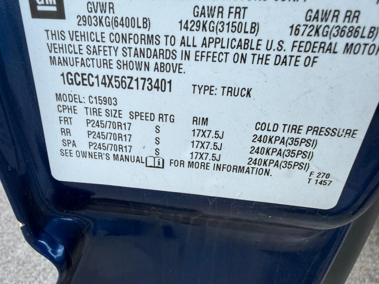 Chevrolet Silverado 1500 Reg Cab 133.0" WB 2WD Work Truck 2006