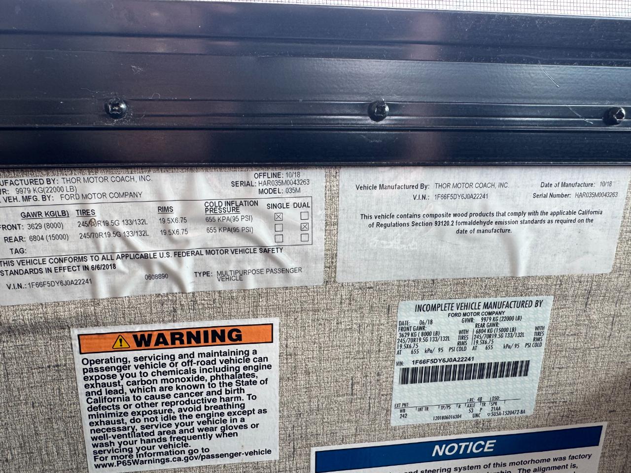 Thor Motor Coach Hurricane   2019