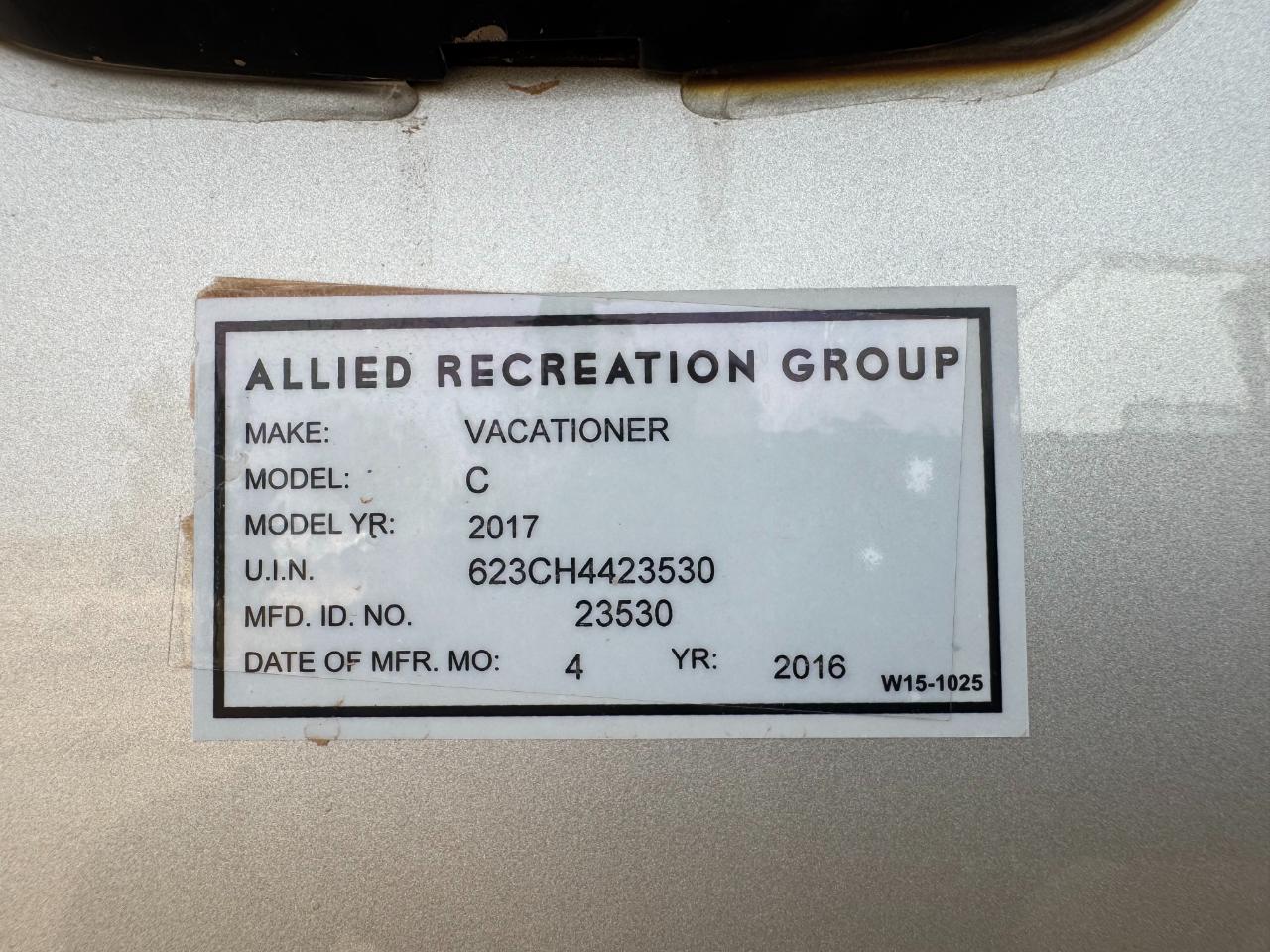Holiday Rambler Vacationer  2017