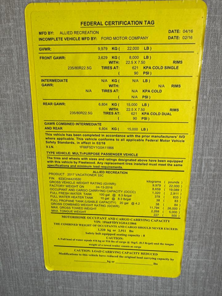 Holiday Rambler Vacationer  2017