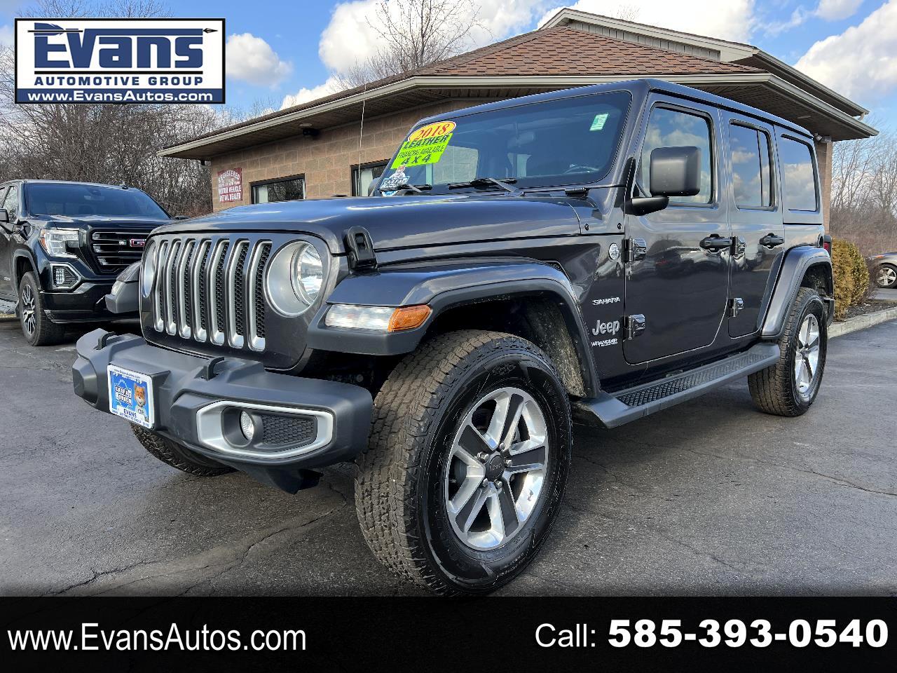 Used 2018 Jeep Wrangler Unlimited Sahara for Sale in Canandaigua NY 14424  Evans Automotive Group